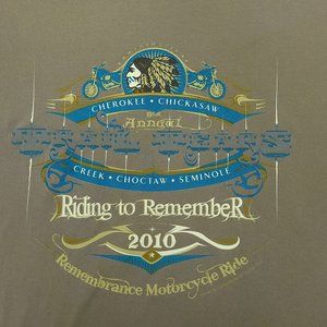2010 Trail Of Tears Riding To Remember T Shirt XL Cherokee Chickasaw Motorcycle